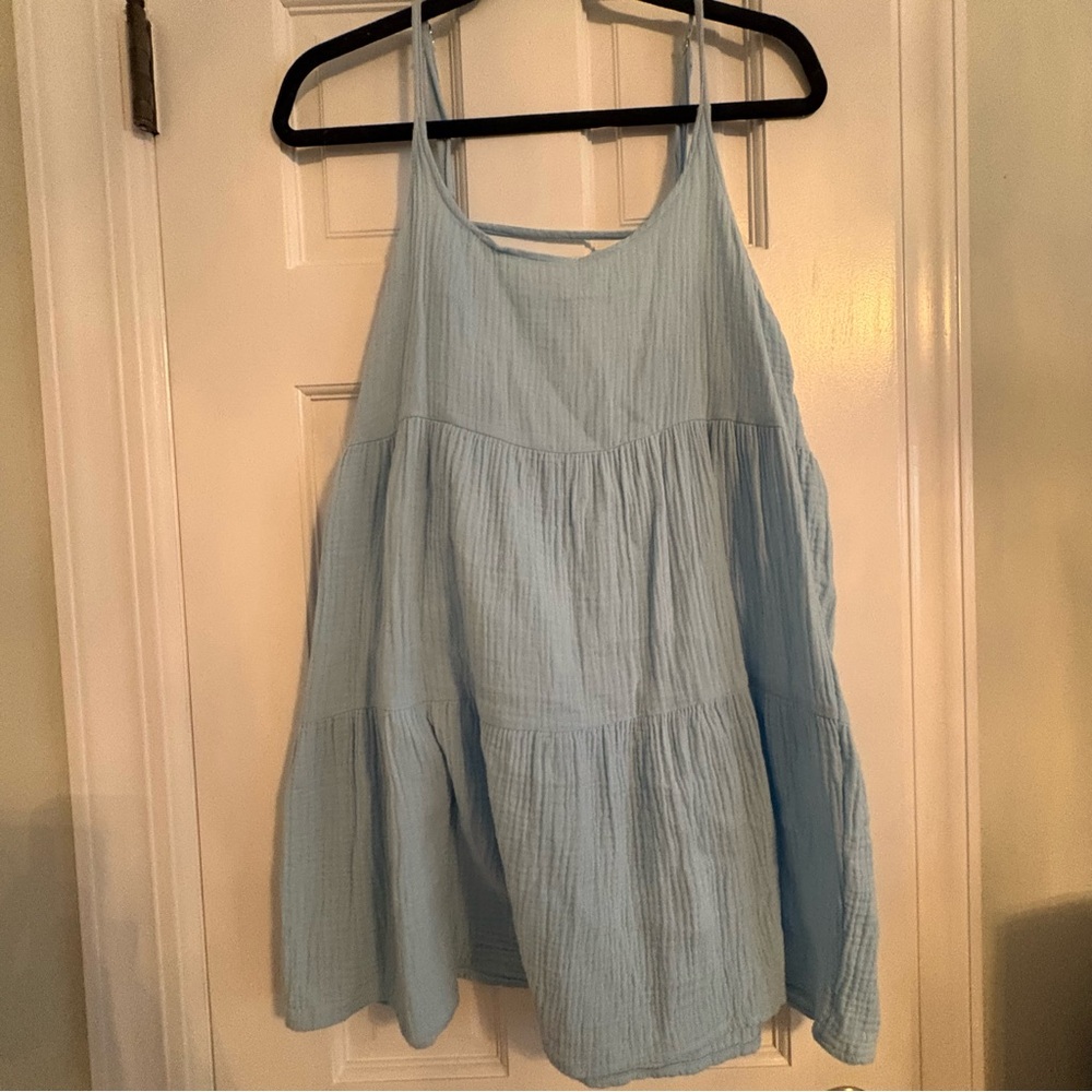Wild Fable Light Blue Tiered Mini Dress